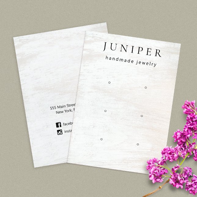 3 Loch White Wood Juwelier Display Business Card Visitenkarte (Von Creator hochgeladen)