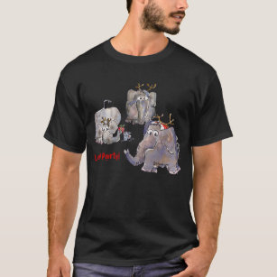 3 lustiger Cartoon-Elefant-T - Shirt