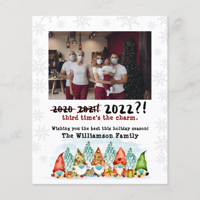 3. Mal | 2022 Funny Budget Holiday Foto Card (Vorderseite)