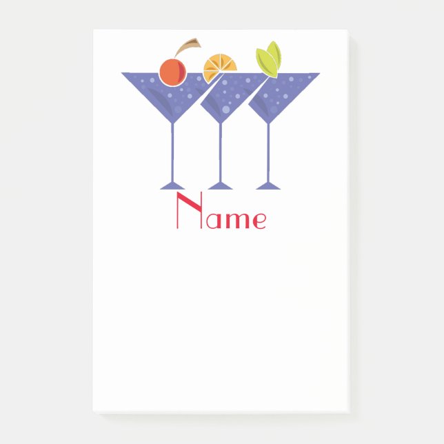 3 Martini Cocktails Thunder_Cove Post-it Klebezettel (Vorderseite)