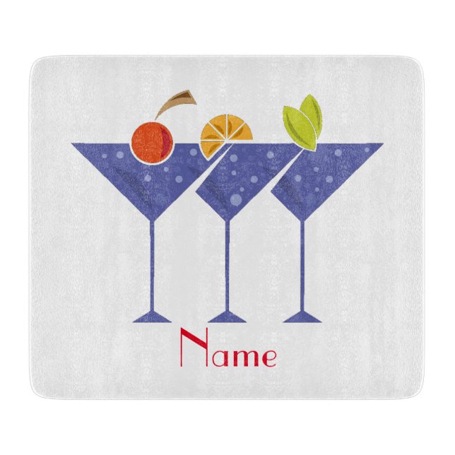 3 Martini Cocktails Thunder_Cove Schneidebrett (Vorderseite)