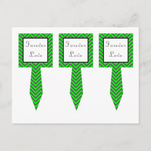 3 Moderne Zickzack Neon Green/Grau Cup Cake Picks Postkarte