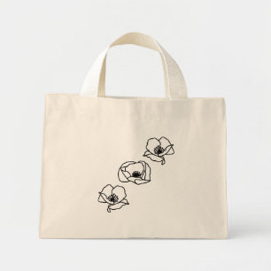 3 Mohn Boho Chic minimalistische Einkaufstasche
