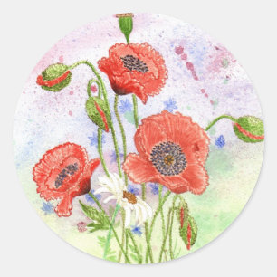 "3 Mohnblumen-" Aufkleber