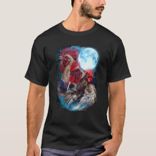 3 Mond Huhn Vogel Tier Grafik T-Shirt