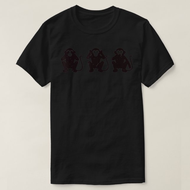 3 Monkeys Three Wise Monkeys See Hear Speak No Evi T-Shirt (Design vorne)