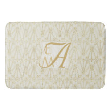 3 Monogram Art Deco Gold Cream New Deeds Deco