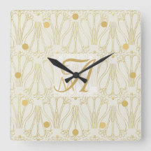 3 Monogram Art Deco Gold Cream New Deeds Deco