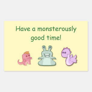 3 Monster Personalisiert monsterös gute Zeit Rechteckiger Aufkleber