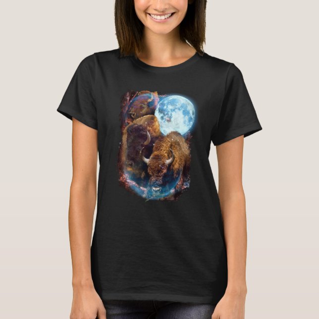 3 Moon Bison Buffalo Animal Bison T-Shirt (Vorderseite)
