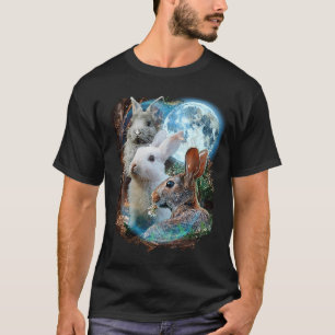 3 Moon Bunny  Rabbit Graphic Animal T-Shirt