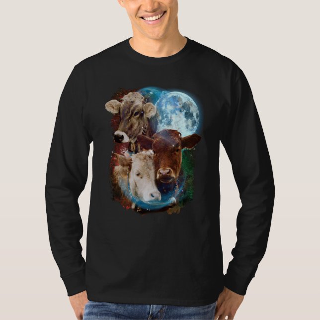 3 Moon Cow Livestock Cattle Animal T-Shirt (Vorderseite)