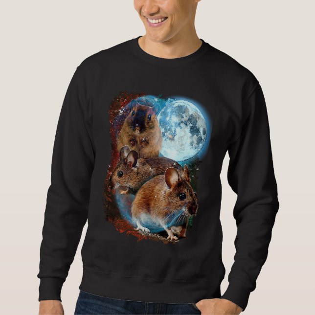 3 Moon Mouse  Murine Rodent Rat Animal Sweatshirt (Vorderseite)