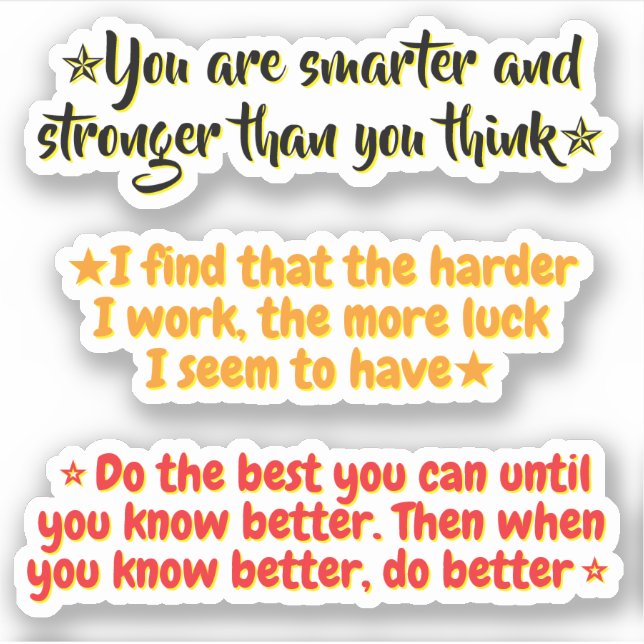 3 Motivational Quotes for Student | Inspirational  Aufkleber (Vorderseite)