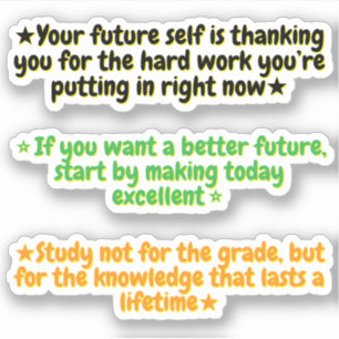 3 Motivierende Zitate für Studenten Inspirierend Aufkleber