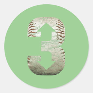 3 Nach drei oben drei nach unten Baseball Runder Aufkleber