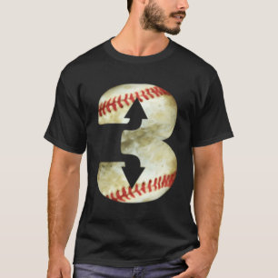3 Nach oben drei bis drei Baseball-Softball nach u T-Shirt