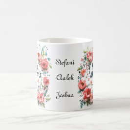 3 Names Floral Happy Mütter Tag Kaffeetasse