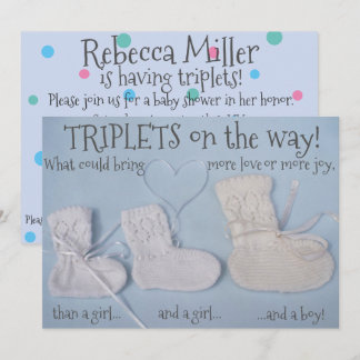 3 niedliche Hintern mit Herztriplen Babydusche Einladung