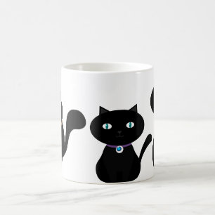 3 NIEDLICHE SCHWARZE KATZEN in allen Größen Kaffeetasse