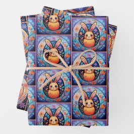 3 Niedliches Ostergeblasenes Geschenk Geschenkpapier Set
