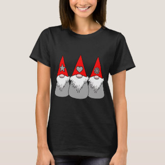 3 Nordic Gnomes Christmas Winter Red Gray Hats XMA T-Shirt
