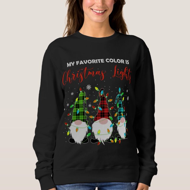 3 Nordic Gnomes Swedish Xmas Lights Nisse Tomte Ch Sweatshirt (Vorderseite)