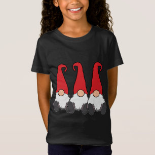 3 Nordic Gnomes Winter Tomte Nisse Red Hats Niedli T-Shirt