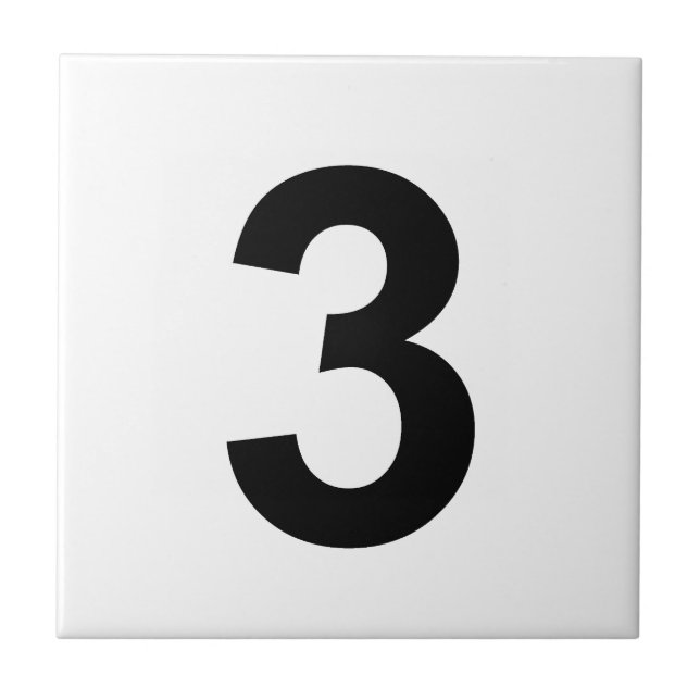 3 - Nummer drei Fliese (Vorderseite)
