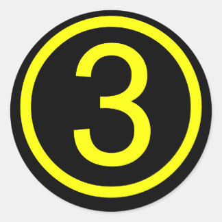 3 - Nummer drei Runder Aufkleber