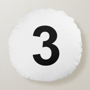 3 - Nummer drei Rundes Kissen