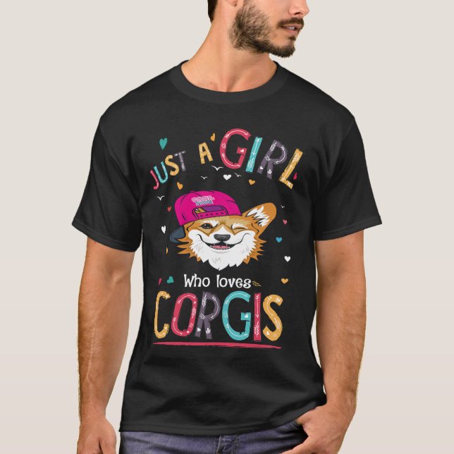 3 Nur ein Mädchen, das Corgi Liebe T-Shirt (Vorderseite)