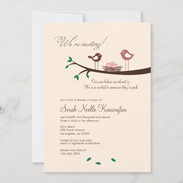 3 Oeufs roses Triplet Girls Baby shower Invitation (Devant)