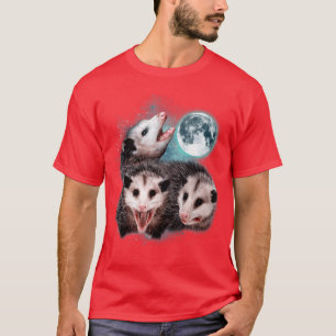 3 Opossum Mond Heulender Opossum-Kopf Lustig Für M T-Shirt