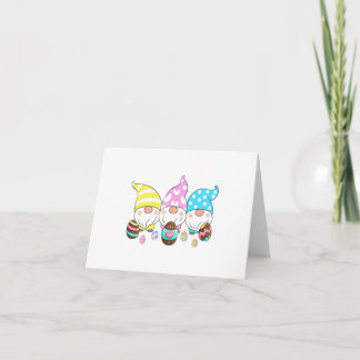 3 Ostergnomen Pastel Frühlingseier Jagd kann Karte