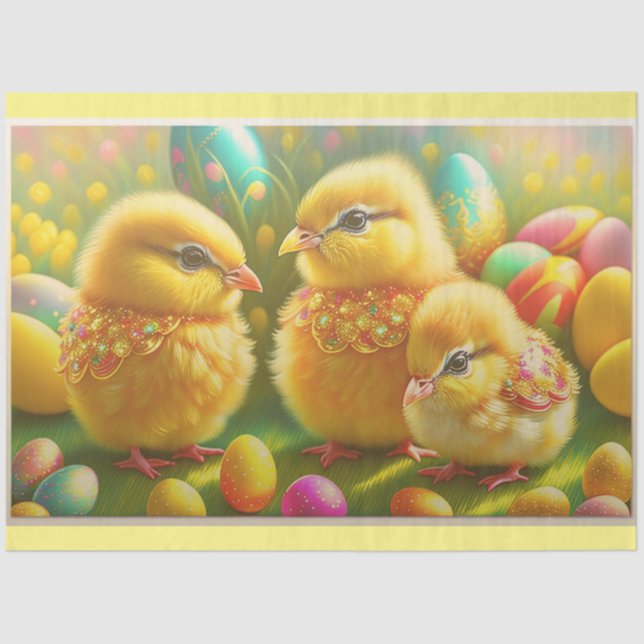 3 Osterhühnerkollektion Seidenpapier (Vorderseite)