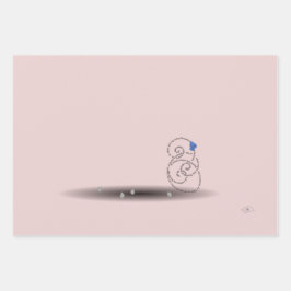 3 Ozeangedicht Blau Rosa Küstenthema Weihnachten Geschenkpapier Set