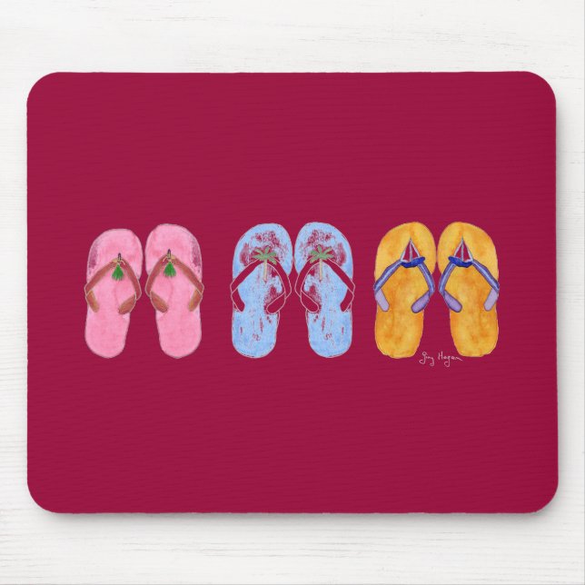3 Paare Flipflops Mousepad (Vorne)