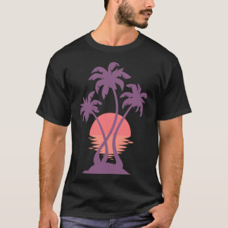 3 Palm Sonnenuntergang Freund T-Shirt
