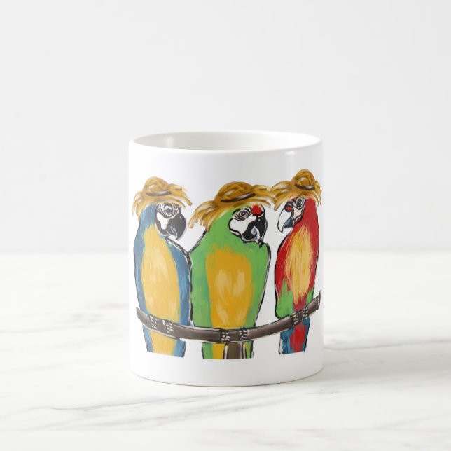 3 Papageien Kaffeetasse (Mittel)