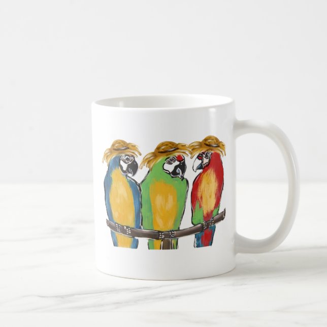 3 Papageien Kaffeetasse (Rechts)