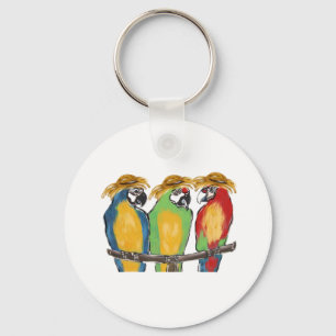 3 Papageien Schlüsselanhänger
