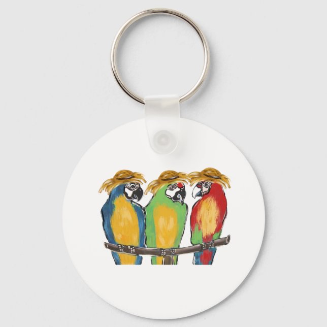 3 Papageien Schlüsselanhänger (Vorderseite)