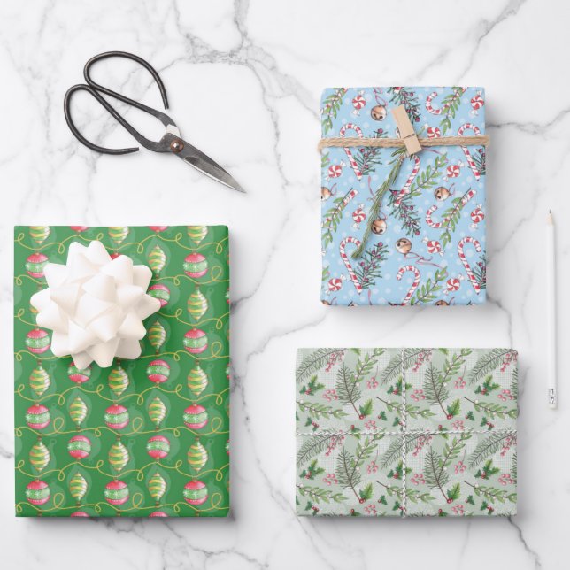 3 pc. Ensembles de feuilles cadeaux - Aquarelles d (Recto)