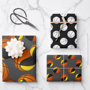 3 pc koordiniert schwarze goldene Körbchen Geschenkpapier Set