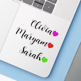 3 PCs - Name mit Heart Vinyl Decal Aufklebern Aufkleber