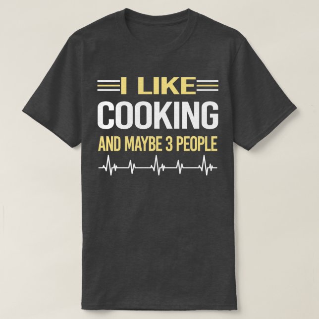 3 Personen Kochen T-Shirt (Design vorne)