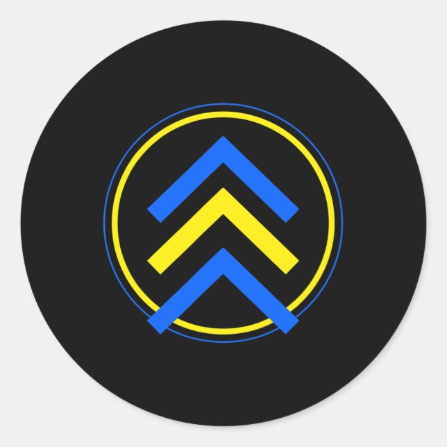 3 Pfeil-Logo-Down-Syndrom Runder Aufkleber (Vorderseite)