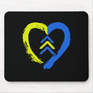3 Pfeile Herz Liebe Down-Syndrom-Bewusstsein Mousepad