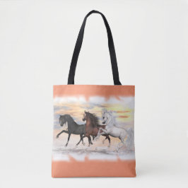 3 Pferde ganz vorbei - drucken Sie Taschen-Tasche, Tasche
